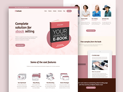 Ebook Landing Page | FlatBook Demo 6 book book landing page cheerful demo ebook fancy flatbook landing page light modern red themeforest wordpress