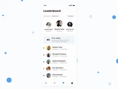 Leaderboard 019 019 challenge app daily ui dailyiu019 dailyui design leaderboard sport exercises stretching stretching app ui web design