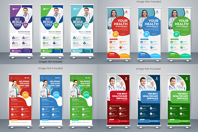 Medical Roll Up banner, Stand Banner Template ad design advertisement branding business corporate design graphic design marketing roll up banner stand banner design template x banner design