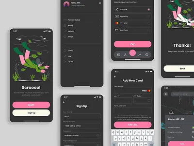 Scrooooll (Mobile App) app app design design illustration landing minimal mobile app ui ui design uiux