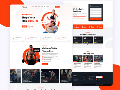 Fithub - Gym & Fitness PSD, HTML DOWNLOAD FILE 2020 2021 2021 trend 2022 2022 trend agency design download fithub fitness free download gym gym web html illustration logo psd ui ux web