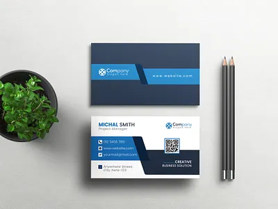 Modern Creative Corporate Business card Design Template blue branding business card business card template business template clean corporate corporate business card corporate creative card corporate design creative business card creative design design graphic design marketing minimal modern professional template