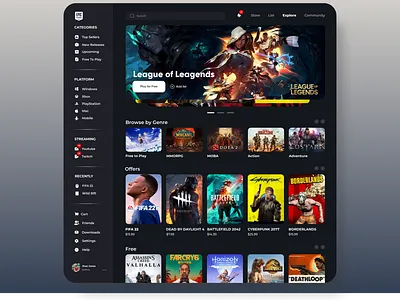 Game Store Concept dashboard design ecommerce game site ui uxui web design web site web store webdesign website design webstore