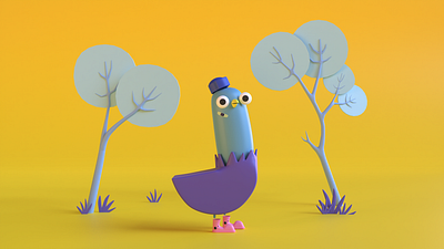 Bird 3d blender design iil illustration motion graphics render