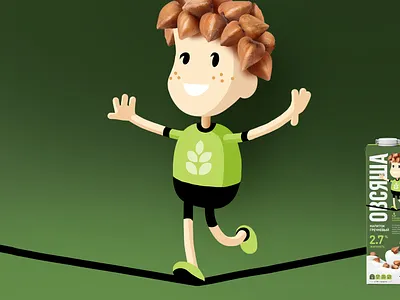 Buckwheat milk hero branding characters design food illustration logo packaging vector vegan