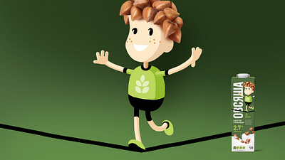 Buckwheat milk hero branding characters design food illustration logo packaging vector vegan