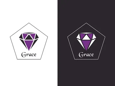 Grace jewelry logo branding diamond gem graphic design illustration illustrator jewelry logo logodesign logotype minimal vector