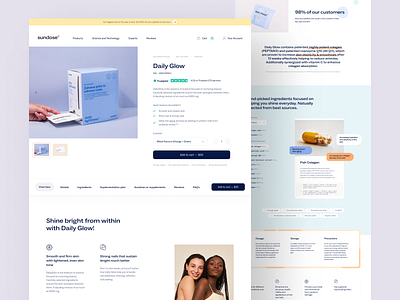 Sundose° — Product page clean colors dilemma ecommerce health healthy minimalism pastels product product page shop store sundose supplement ui ui trends ui trends 2022 ux web webdesign