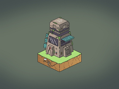 Alien Market alien building design illustration isometric market