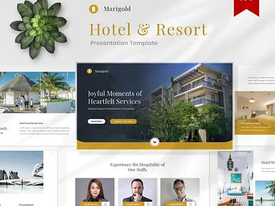 Marigold – Hotel & Resort PowerPoint Template business company profile creative creative agency custom production design graphic design hotel illustration infographic marigold multipurpose personal portfolio powerpoint powerpoint template presentation resort