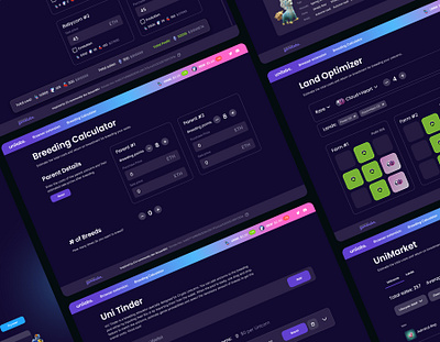 Crypto Unicorns Tools 3d animation branding design graphic design illustration nft game ui ux uxui uxui design web design