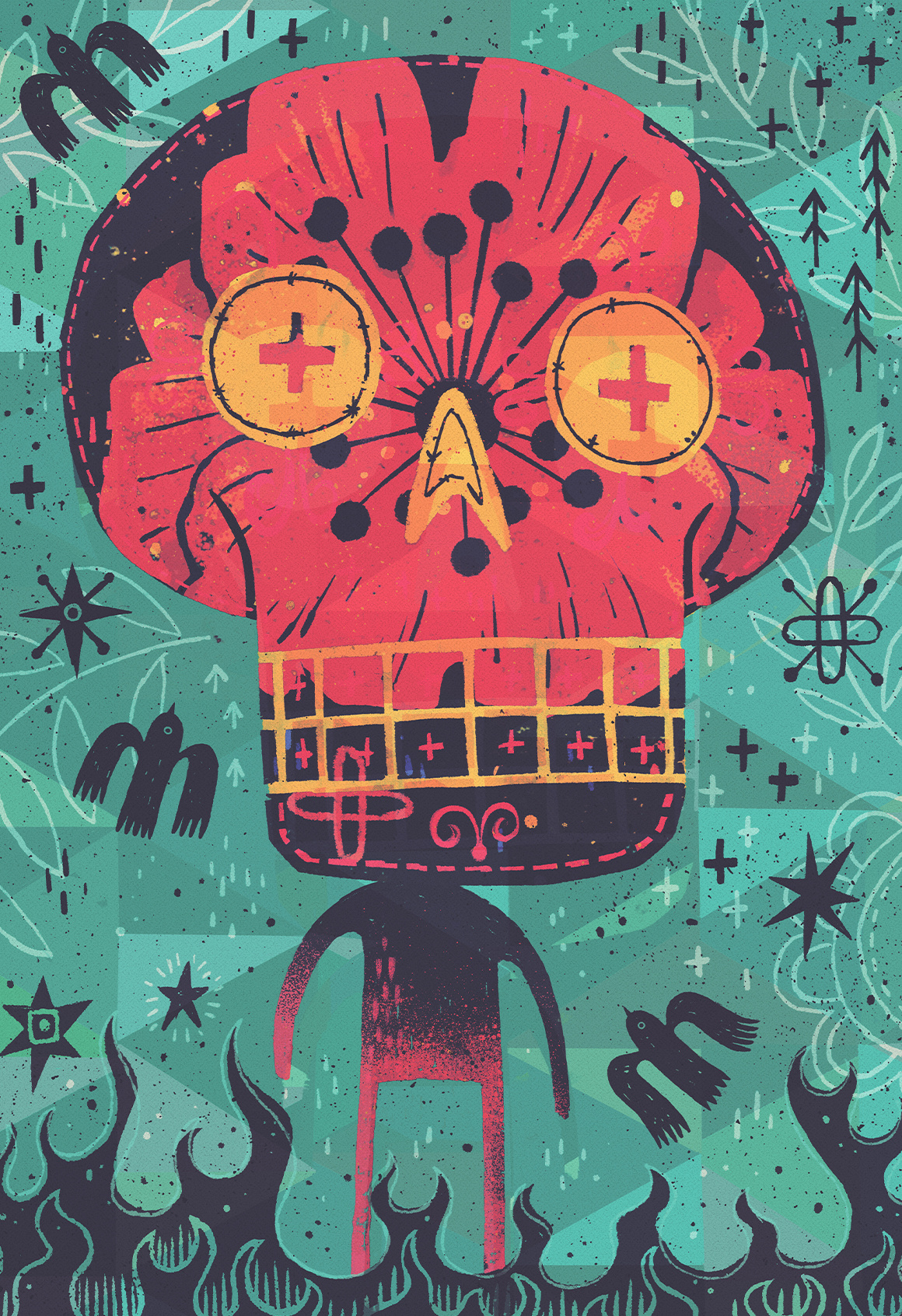 L a C A L A V E R A 40winks art prints calavera for sale illustrated illustration print shop skull stevesimpson wall prints