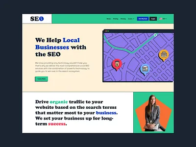 Neubrutalism Landing Page bold brutalism business concrete design figma local neubrutalism seo service solid ui website