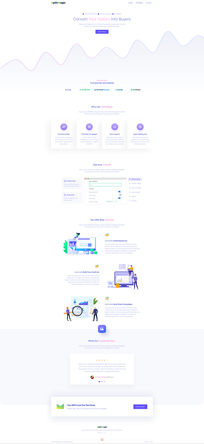Optinmagic - Homepage Design for W3 Eden grow traffic mail listing w3eden