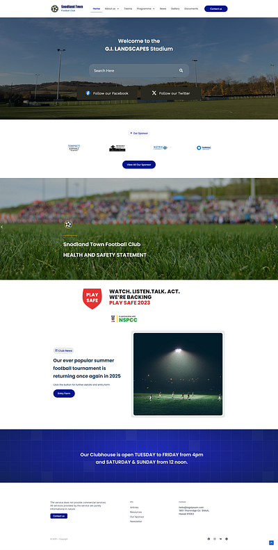 Snodland Town Football Club full stack developer.