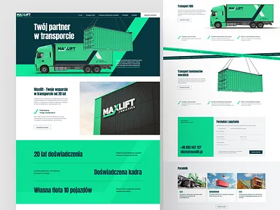 MaxLift: Branding and Website for Transport Company branding clean colors company website green illustration logo logo design logotype transport ui web website
