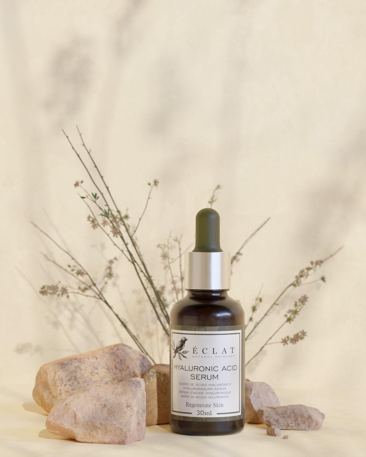 Renders for Éclat Natural Skincare 3d beauty blender branding colorful cosmetics eclat rocks simple skincare textures