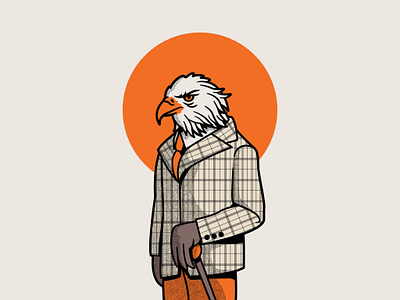 Eagle Gentlemen character design design doodle drawing eagle illustration inktober plaid suit vector