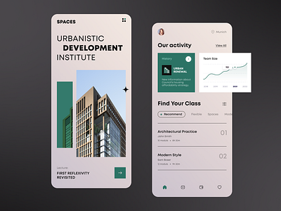 Spaces Mobile application design interface startup ui ux