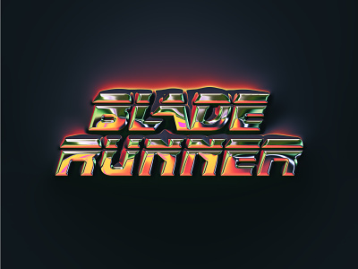 Blade Runner Neochromed 3d abstract art blade runner branding chrome chrome type colors design filter forge generative glow gold graphic design illustration logo