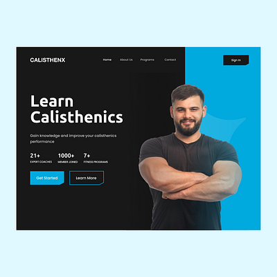 Fitness website design | Landing Page | CalisthenX calisthenics design fitness health home page landing page ui user interface ux web web design web designer web developer website website design website designer website developer