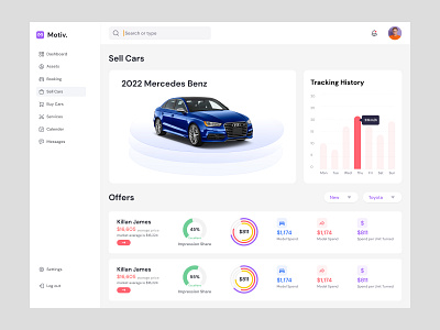 Car Dashboard Design branding car car dashboard chart dashboard design graph pie sell cars ui design vehicle web app web application web design website design