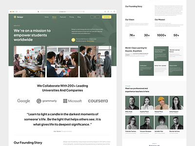 Belajar - Online Course About us Page about about us clean course e learning education landing page learning online course online learning product design tutor ui uidesign uiux ux web design website