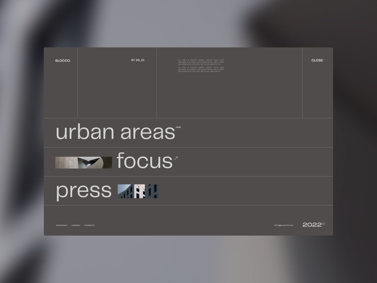 Blocco© | Menu Exploration branding conceptdesign design designinspo menudesign motion design typography ui userinterface ux