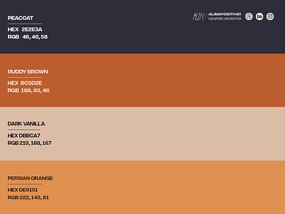 Color Palette Library #19 • Hex Codes & Names • ALIMAYDIDTHAT alimaydidthat brown color color combination color harmonies color harmony color names color palette color palette brown color palette generator color pallet color swatches colour cream color design graphic design graphic design inspiration hex code logo ui