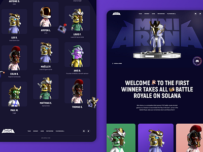 Mini Arena. Play to earn NFT game. Website 3d 3d illustration animation design graphic design motion graphics ui uiux ux web