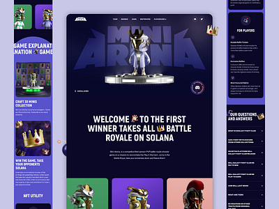 Mini Arena. Play to earn NFT game. Website 3d 3d illustration animation design graphic design illustration motion graphics ui ux web website