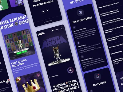 Mini Arena. Play to earn NFT game 3d 3d illustration animation crypto design graphic design illustration motion graphics nft ui ux web website