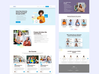 Online Education Platform landing page design mockup design ui uiux ux website design