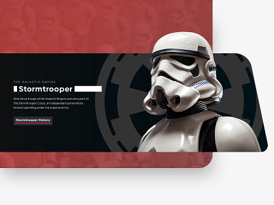 Star Wars Info Card Concept dark side desktop jedi landing page stormtrooper ui ux web design website