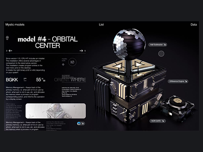 Model #4 - orbital center 3d animation c4d design graphic design interaction modeling motion design typography ui ux web website