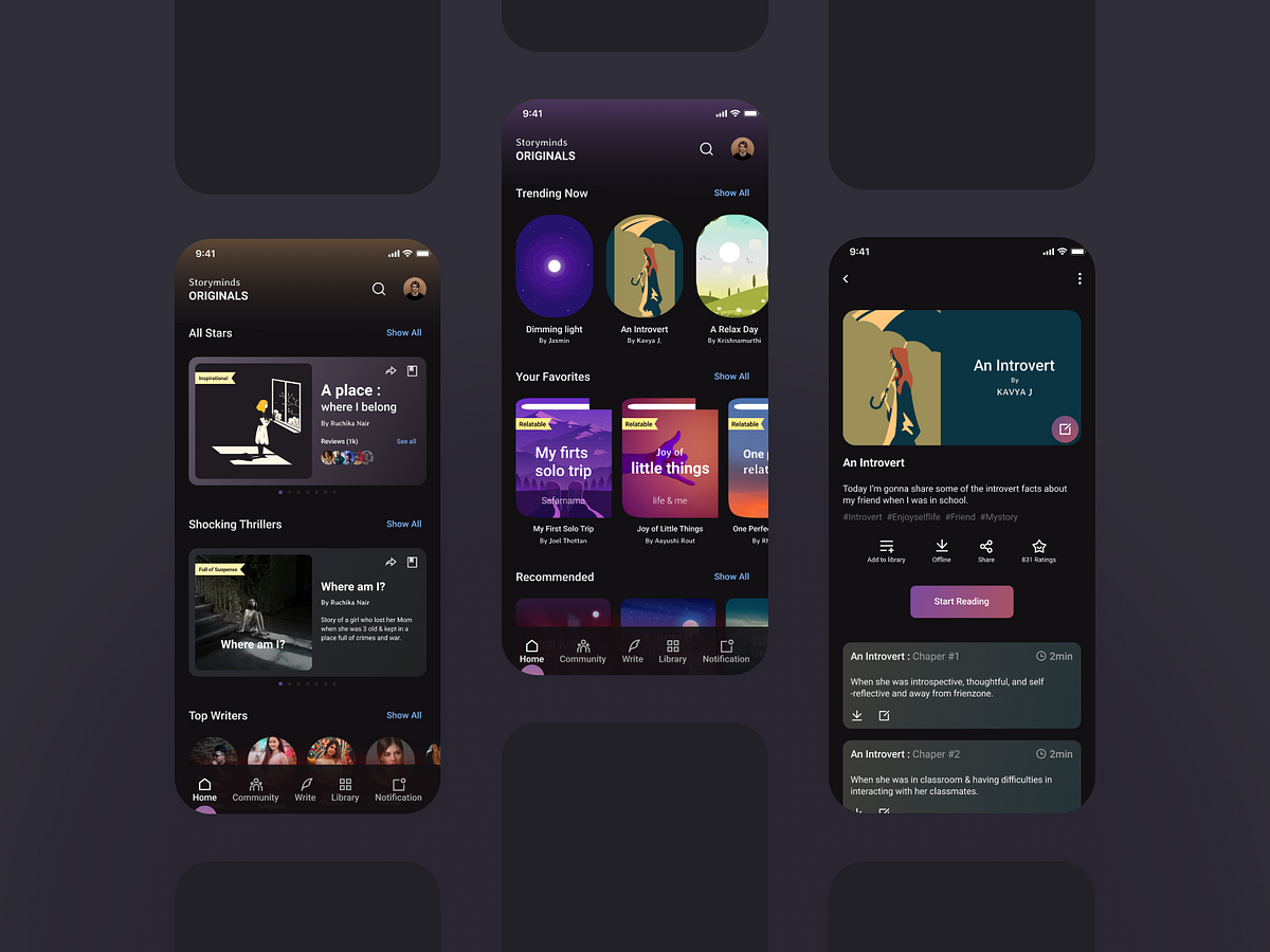 Storytelling App UI Kit by FigmaUI4Free on Dribbble