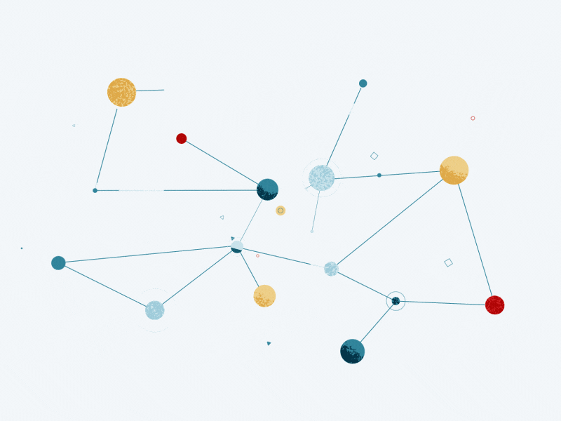 connecting data sources 2d 2d animation abstract animation connection data design gif illustration internet loop minimal motion graphics motiongraphics planets security