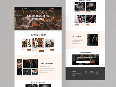 Fitness Landing Page branding illustration landing page ui visual design web design website design