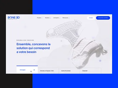 Bone 3D - Look & feel 3d 3d model art direction concept experience homepage interactive landing suisse intl target three.js ui webdesign wireframe