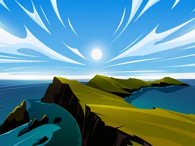 The Coast beach coast freedom illustration sun vector