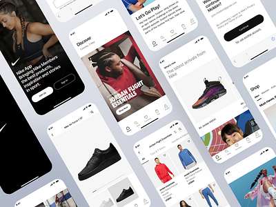 Nike App iOS Clone UI Template design figma download figma freebies free figma download freebies mobile app nike ui ui ux uikit