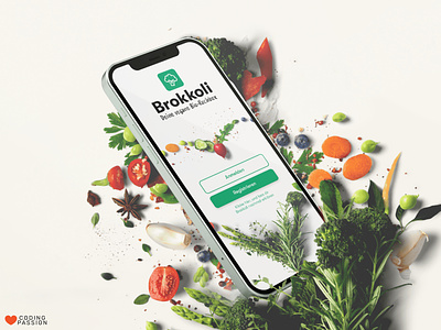 Brokkoli App app box brokkoli codingpassion cooking design phone ui ux vegan vegetables