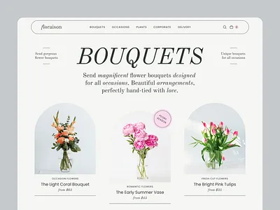 Flower Bouquets Shop Website design florist flowers landing shop ui webdesign website