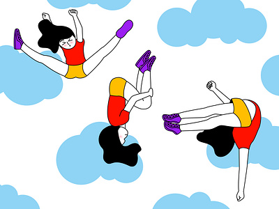 Acrobats adobe illustrator character design digital illustration graphic design illustration line art