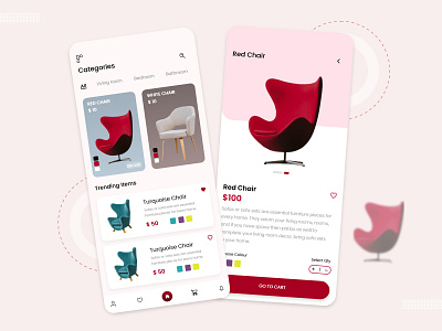 Furniture Mobile Application creativeui flatui furniture app mobile app photoshop ui