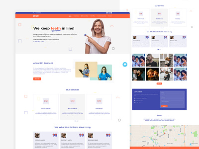 Orthodontic Treatment Website Landing Page UI Design Concept. 2022 adobe photoshop adobexd animation app appdesign apps branding dashboard design figma homepage illustration landingpage logo mobile new ui ux website