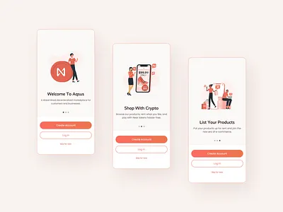Aqsus | Crypto Marketplace branding crypto e commerce ecommerce graphic design introduction marketplace minimal near onboarding orange simple ui ux uxui design