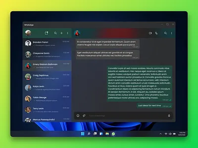 WhatsApp Concept for Windows 11 design desktop figma microsoft pc ui uiux uiuxdesign uwp ux ux design whatsapp windows 11