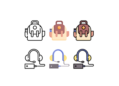 flat icons backpack bag flat flaticons headphones icon icons illustration illustrator