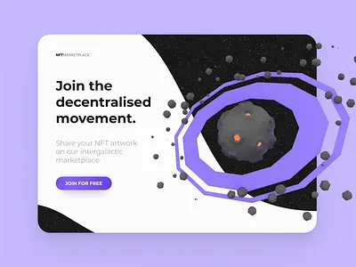 NFT Marketplace Concept 3d app branding design graphic design hero hero section illustration landing page nft ui user interface ux web web design website website design website hero
